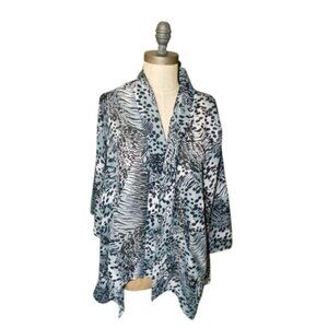Slinky Brand Size XS Artsy Animal Print Kimono Sleeve Unique Jacket Top